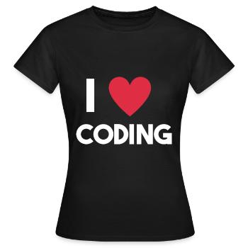 Ich liebe Coding - Frauen T-Shirt - Schwarz - Vorne - AI Model Female 172 dark (172cm)