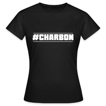 #Charbon KB - T-shirt Femme - noir - Devant - AI Model Female 172 dark (172cm)