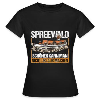 Spreewald schöner kann man nicht Urlaub machen - Frauen T-Shirt - Schwarz - Vorne - AI Model Female 172 dark (172cm)