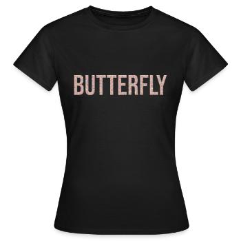 Butterfly Schmetterling 3D Marmor Textur - Frauen T-Shirt - Schwarz - Vorne - AI Model Female 172 dark (172cm)