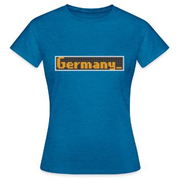 LED Display Germany Orange - Frauen T-Shirt - Antikblaues Saphir meliert - Vorne - AI Model Female 172 dark (172cm)