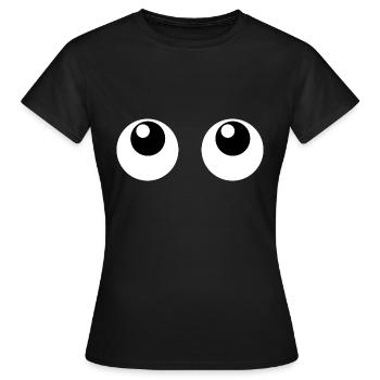 Süße Augen - Frauen T-Shirt - Schwarz - Vorne - AI Model Female 172 dark (172cm)