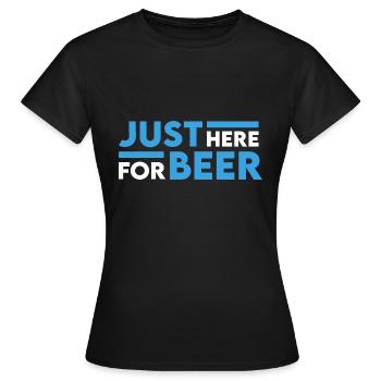 Nur hier für das Bier Mallorca Party Spruch - Frauen T-Shirt - Schwarz - Vorne - AI Model Female 172 dark (172cm)