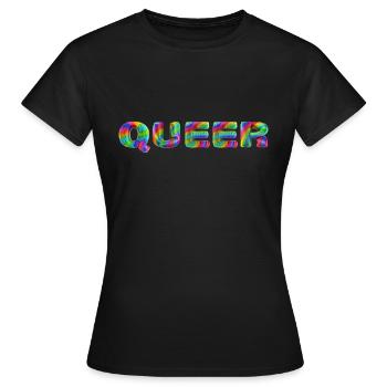Queer - T-shirt Femme - noir - Devant - AI Model Female 172 dark (172cm)