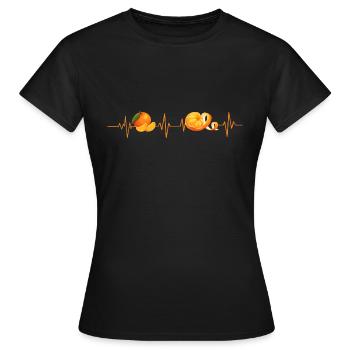 Mandarine Herzschlag - Geschenkidee - Frauen T-Shirt - Schwarz - Vorne - AI Model Female 172 dark (172cm)