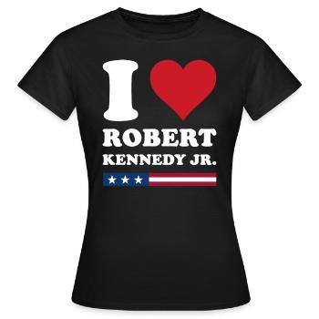 J’aime Robert Kennedy JR - T-shirt Femme - noir - Devant - AI Model Female 172 dark (172cm)