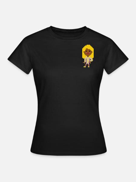 PIXELFIGUR GELB-LILA - Frauen T-Shirt - Schwarz