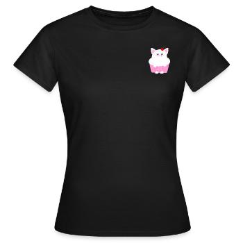 cupcake chat - T-shirt Femme - noir - Devant - AI Model Female 172 dark (172cm)
