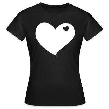 Blanc Coeur - T-shirt Femme - noir - Devant - AI Model Female 172 dark (172cm)