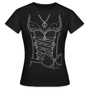 Dirndl - blanc - T-shirt Femme - noir - Devant - AI Model Female 172 dark (172cm)
