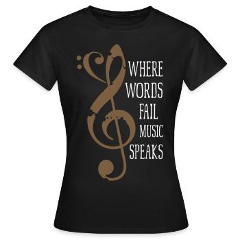 I love Music - Frauen T-Shirt - Schwarz - Vorne - AI Model Female 172 dark (172cm)