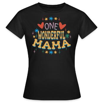 Muttertag Geschenkidee One Wonderful Mama - Frauen T-Shirt - Schwarz - Vorne - AI Model Female 172 dark (172cm)
