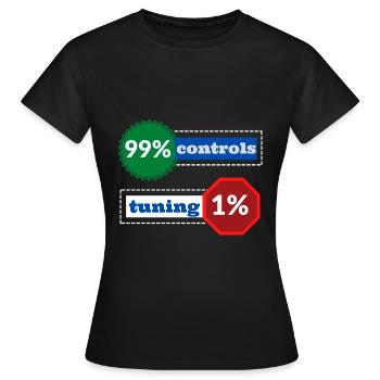 1% Abstimmung 99% Kontrollen - Frauen T-Shirt - Schwarz - Vorne - AI Model Female 172 dark (172cm)