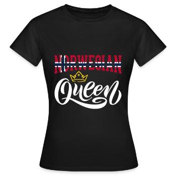Reine norvégienne Norvège Drapeau norvégien - T-shirt Femme - noir - Devant - AI Model Female 172 dark (172cm)