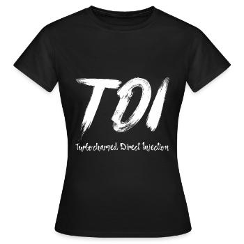 TDI Turbocharged Injection Direct Shirt Shirt - T-shirt Femme - noir - Devant - AI Model Female 172 dark (172cm)
