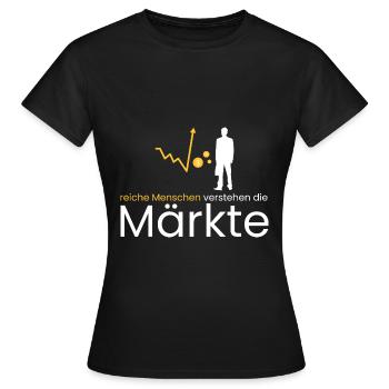 reiche Menschen ahnen Märkte - Frauen T-Shirt - Schwarz - Vorne - AI Model Female 172 dark (172cm)