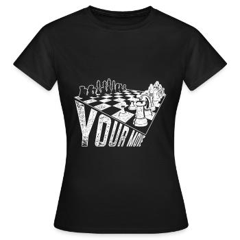 Échecs de mouvement de stratégie - T-shirt Femme - noir - Devant - AI Model Female 172 dark (172cm)