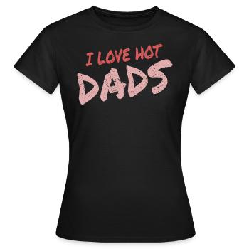 J’aime les papas chauds - T-shirt Femme - noir - Devant - AI Model Female 172 dark (172cm)