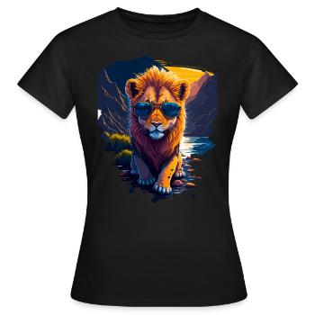 Mignon bébé lion - T-shirt Femme - noir - Devant - AI Model Female 172 dark (172cm)