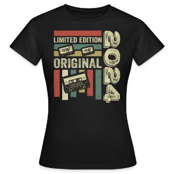 Millésime 2024 - Citation d’anniversaire rétro 2024 - T-shirt Femme - noir - Devant - AI Model Female 172 dark (172cm)