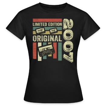 Millésime 2007 - Citation d’anniversaire rétro 2007 - T-shirt Femme - noir - Devant - AI Model Female 172 dark (172cm)