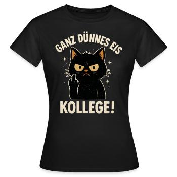 Good Morning sehr dünnes Eis Katze Kaffee - Frauen T-Shirt - Schwarz - Vorne - AI Model Female 172 dark (172cm)
