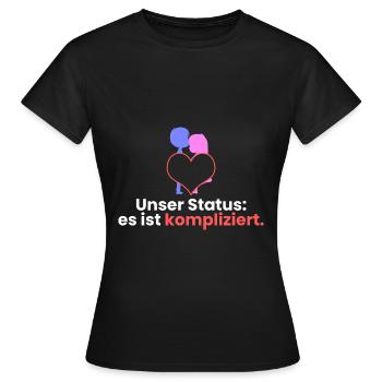 Unser Status: es ist kompliziert - Frauen T-Shirt - Schwarz - Vorne - AI Model Female 172 dark (172cm)