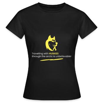Les Huskies et l’Arctique! - T-shirt Femme - noir - Devant - AI Model Female 172 dark (172cm)