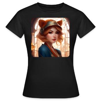 Cool Cosplay Fille Fox - T-shirt Femme - noir - Devant - AI Model Female 172 dark (172cm)