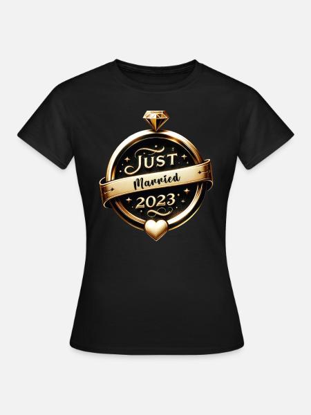 Goldene Hochzeitsfeier - Frauen T-Shirt - Schwarz