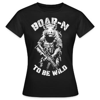 Boarn to be wild - Women's T-Shirt - black - Front - AI Model Female 172 dark (172cm)
