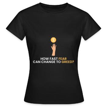 Wie schnell kann sich Angst in - Frauen T-Shirt - Schwarz - Vorne - AI Model Female 172 dark (172cm)
