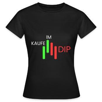 Kaufe im Dip - Frauen T-Shirt - Schwarz - Vorne - AI Model Female 172 dark (172cm)