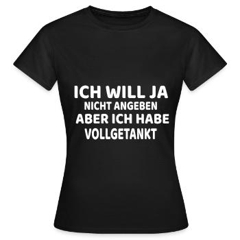Ich will ja nicht.., witziges Sprit Inflation - Frauen T-Shirt - Schwarz - Vorne - AI Model Female 172 dark (172cm)