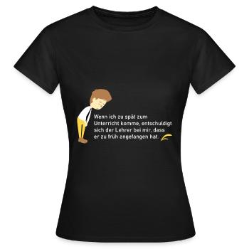 Wenn ich zu spät zum Unterricht - Frauen T-Shirt - Schwarz - Vorne - AI Model Female 172 dark (172cm)