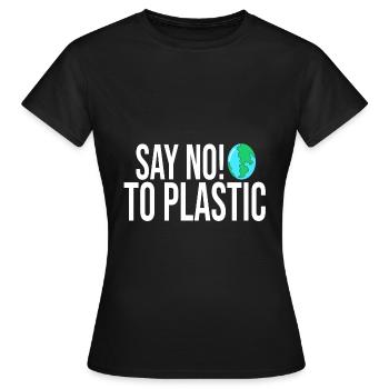 SAY NO TO PLASTIC - Women's T-Shirt - black - Front - AI Model Female 172 dark (172cm)