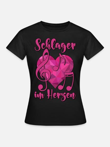Schlager im Herzen - Frauen T-Shirt - Schwarz