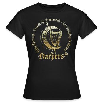 Dungeons & Dragons DND Harpers Logo - Frauen T-Shirt - Schwarz - Vorne - AI Model Female 172 dark (172cm)