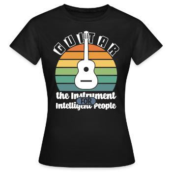 Gitarre intelligente Menschen - Frauen T-Shirt - Schwarz - Vorne - AI Model Female 172 dark (172cm)