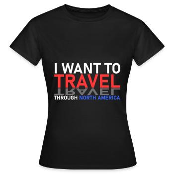 Voyage en Amérique du Nord - T-shirt Femme - noir - Devant - AI Model Female 172 dark (172cm)