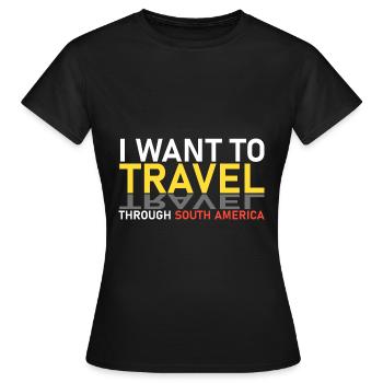 Voyage en Amérique du Sud - T-shirt Femme - noir - Devant - AI Model Female 172 dark (172cm)