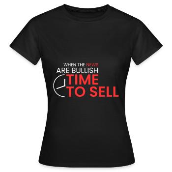 wenn die Nachrichten bullisch sind - Frauen T-Shirt - Schwarz - Vorne - AI Model Female 172 dark (172cm)