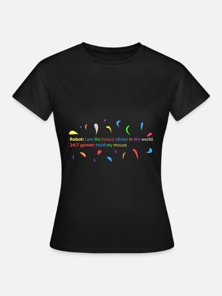 24/7 Gamer gegen Roboter - Frauen T-Shirt - Schwarz