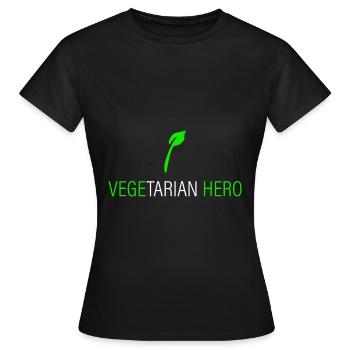 vegetarischer Held - Frauen T-Shirt - Schwarz - Vorne - AI Model Female 172 dark (172cm)