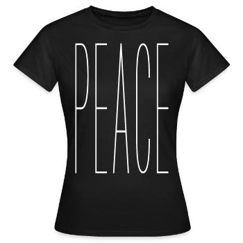 Peace Word Streched - T-shirt Femme - noir - Devant - AI Model Female 172 dark (172cm)