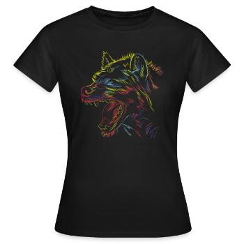 Gribouillis hyène - T-shirt Femme - noir - Devant - AI Model Female 172 dark (172cm)