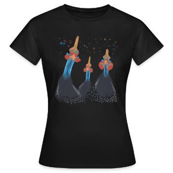 Trio pintades - T-shirt Femme - noir - Devant - AI Model Female 172 dark (172cm)
