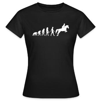 Cheval évolution saut d'obstacles sport équestre - T-shirt Femme - noir - Devant - AI Model Female 172 dark (172cm)