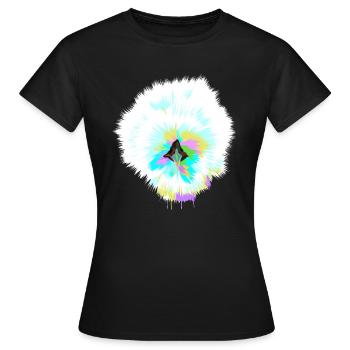 Poulet de soie Splash - T-shirt Femme - noir - Devant - AI Model Female 172 dark (172cm)