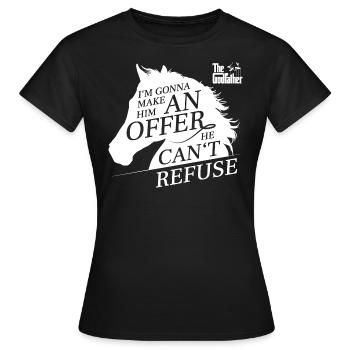 Le Parrain Film De Mafia Citation Le Cheval - T-shirt Femme - noir - Devant - AI Model Female 172 dark (172cm)
